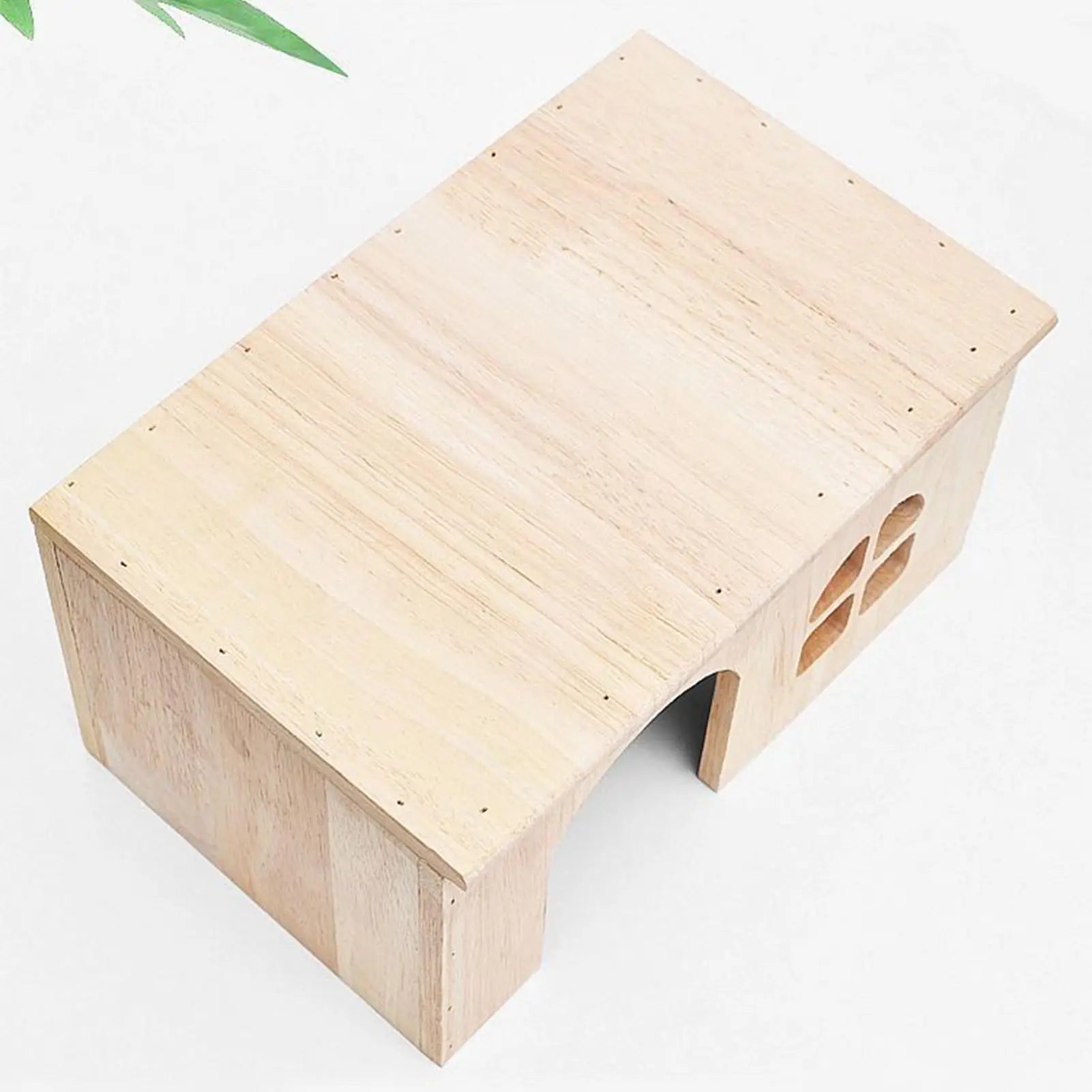 Gerbil House Wooden Habitat With Window Door Ventilated Small Animal House For Hamster Gerbil Chinchilla Hedgehog Ferret Resting