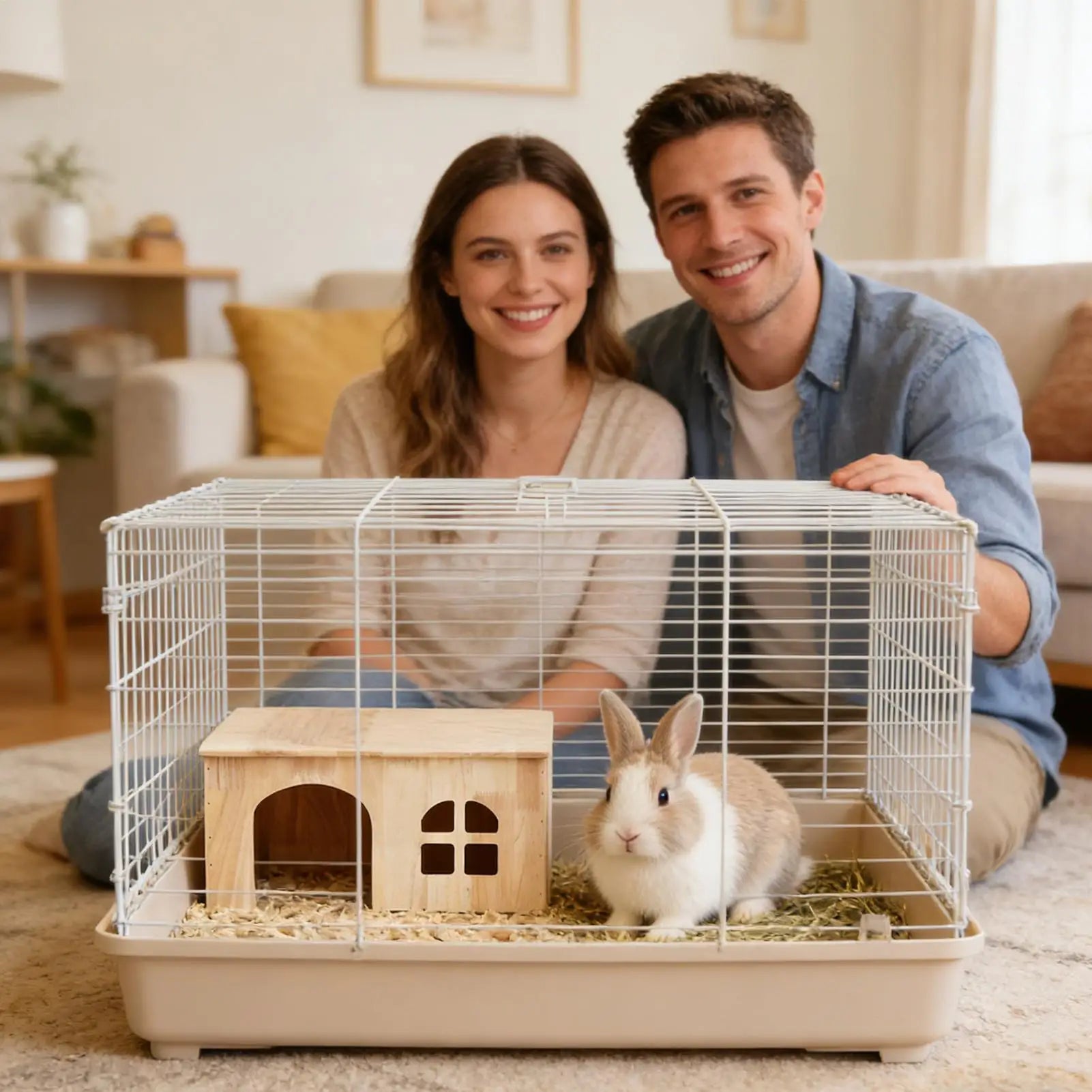 Gerbil House Wooden Habitat With Window Door Ventilated Small Animal House For Hamster Gerbil Chinchilla Hedgehog Ferret Resting